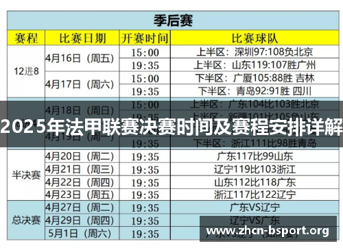 2025年法甲联赛决赛时间及赛程安排详解 2025年法甲联赛决赛时间及赛程安排详解